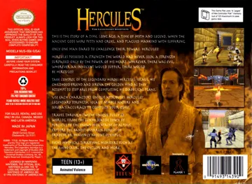 Hercules - The Legendary Journeys (USA) box cover back